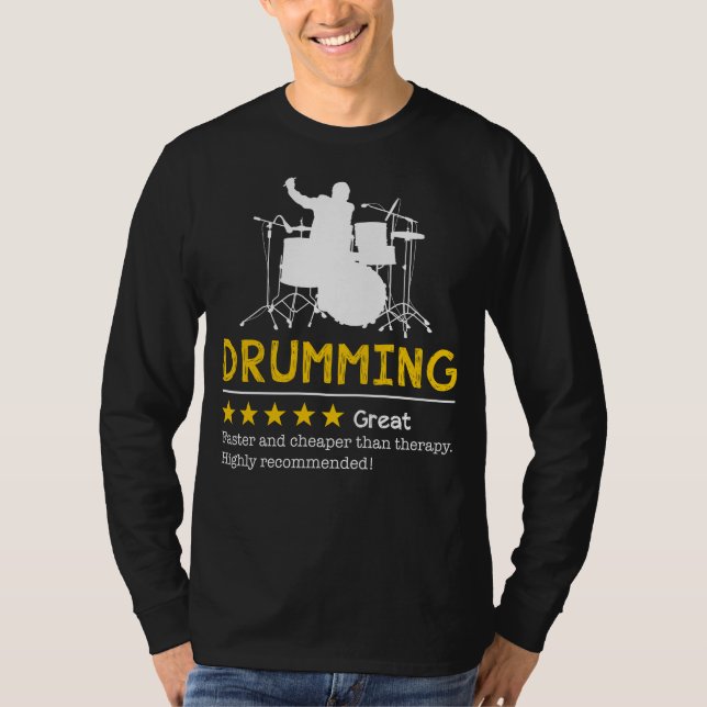 Beat Stress with Drumming Delight: Cheaper, Faster T-Shirt (Front)