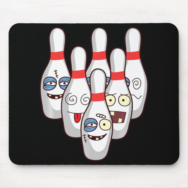 Beat Up Bowling Pins   Cute Duckpins Playing Tee G Mouse Mat (Front)