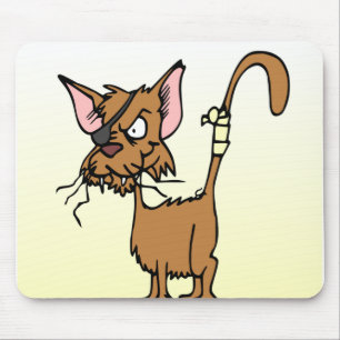 Beat Up Cartoon Cat Mouse Mat