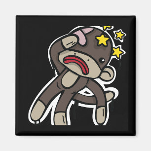 Beat up SOCK MONKEY Magnet