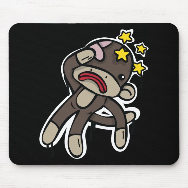 Beat up SOCK MONKEY Mouse Mat (Front)