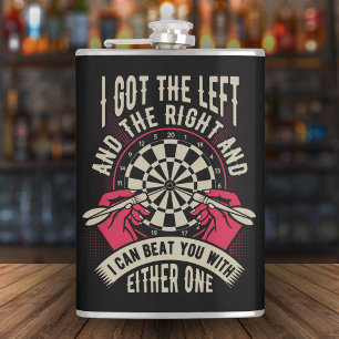 Beat You With Both Hands Dart Flask 8 oz.