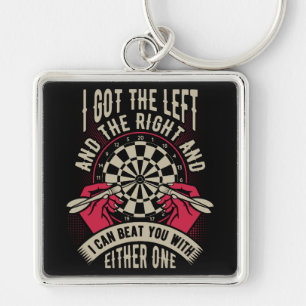 Beat You With Both Hands - Funny Dart Premium Key Ring