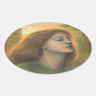 Beata Beatrix, Painted by Dante Gabriel Rossetti Oval Sticker