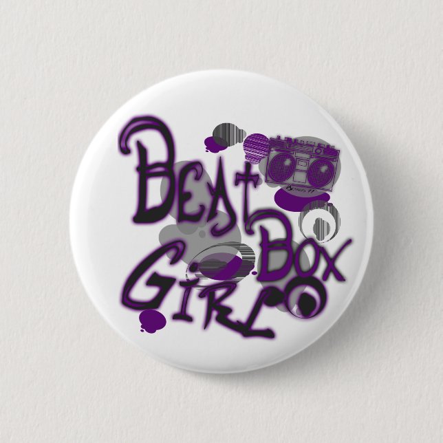 Beatbox Girl Button (Front)