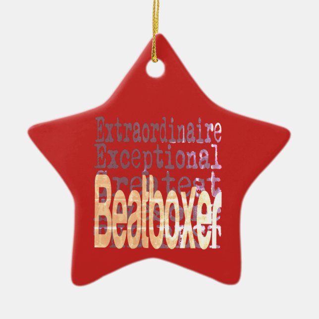 Beatboxer Extraordinaire Ceramic Tree Decoration (Front)