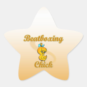 Beatboxing Chick Star Sticker