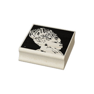Beatiful African Woman Rubber Stamp
