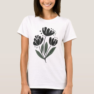 Beatiful  Elegant Flower Design T-Shirt