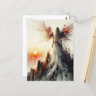 Beatiful Fairy on the mountain at Sunrise  Postcard