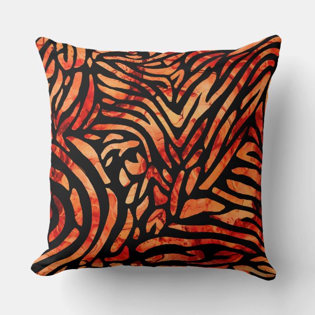 Beatiful Redish Zibra Strapes Cushion (Front)