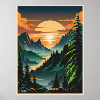 Beatiful sunset poster