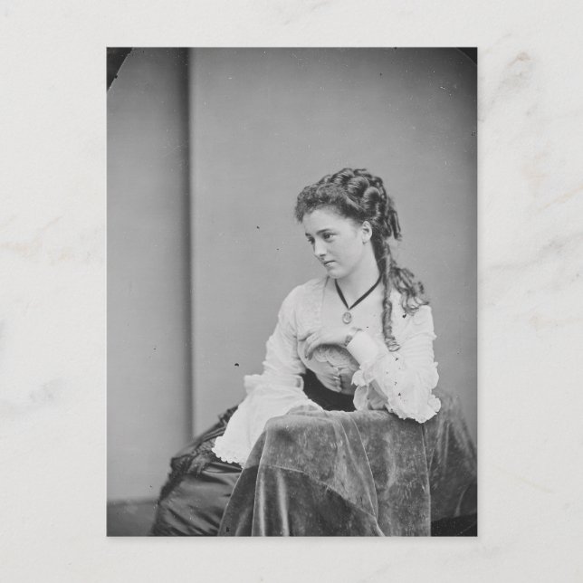 Beatiful Unknown Woman From the Civil-War Era Postcard (Front)