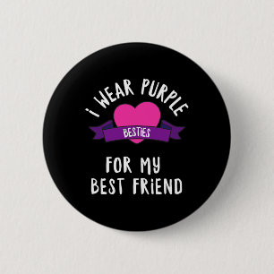 Beating Alzheimers Wear Purple For My Best Friend 6 Cm Round Badge