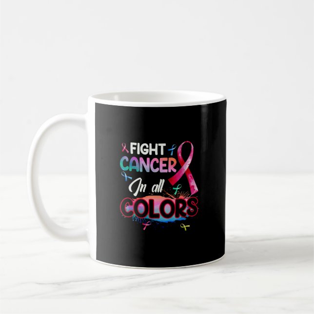 Beating Cancer Fighting Cancer Colours Cancer Awar Coffee Mug (Left)