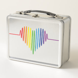 Beating Heart Graph, Pride Colours, Love Metal Lunch Box