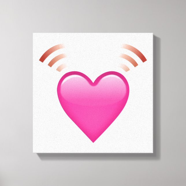 Beating Pink Heart - Emoji Canvas Print (Front)