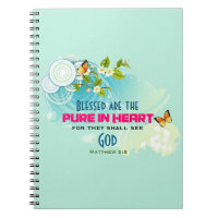 Beatitude Quote with Butterflies and Blossoms