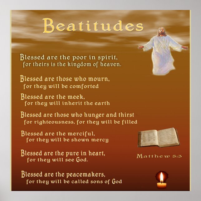 Beatitudes Christian poster (Front)