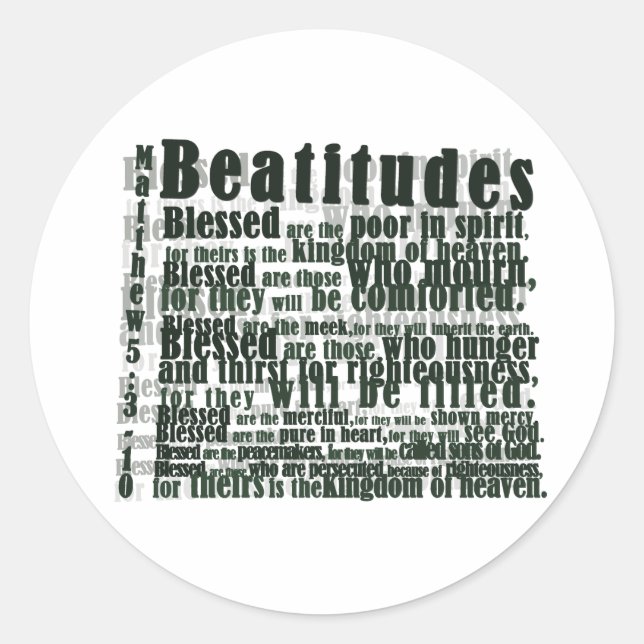 BEATITUDES CLASSIC ROUND STICKER (Front)