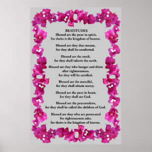 Beatitudes in a Bougainvillea Frame Poster