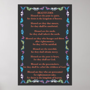 Beatitudes in a Butterfly Frame Poster