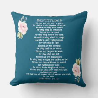 Beatitudes & Olive Branches Matthew 5:3-11 Throw P Cushion