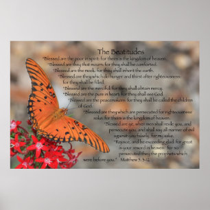 Beatitudes Poster (with Orange Butterfly)