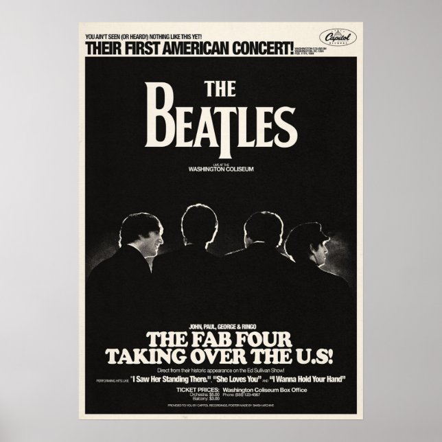 beatles, classic rock, vintage band, british music poster (Front)