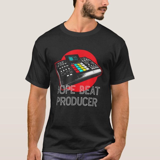 Beatmaker Drum Machine Pun Costume for a Music Pro T-Shirt (Front)