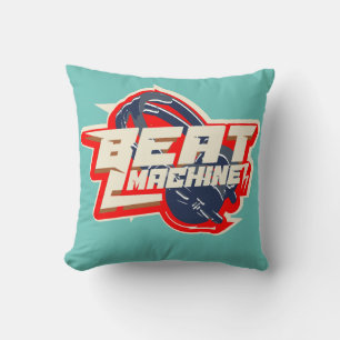 Beatmaker music machine bass headphones vintage T- Cushion