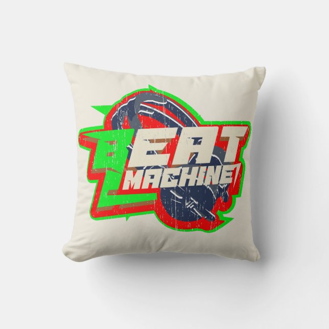 Beatmaker music machine bass headphones vintage T- Cushion (Front)