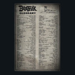 Beatnik Glossary (poster) Poster<br><div class="desc">A poster detailing old beatnik terms.</div>
