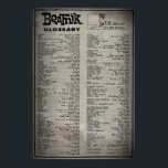 Beatnik Glossary (poster) Poster<br><div class="desc">A poster detailing old beatnik terms.</div>
