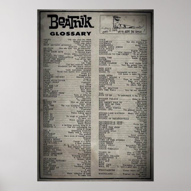 Beatnik Glossary (poster) Poster (Front)