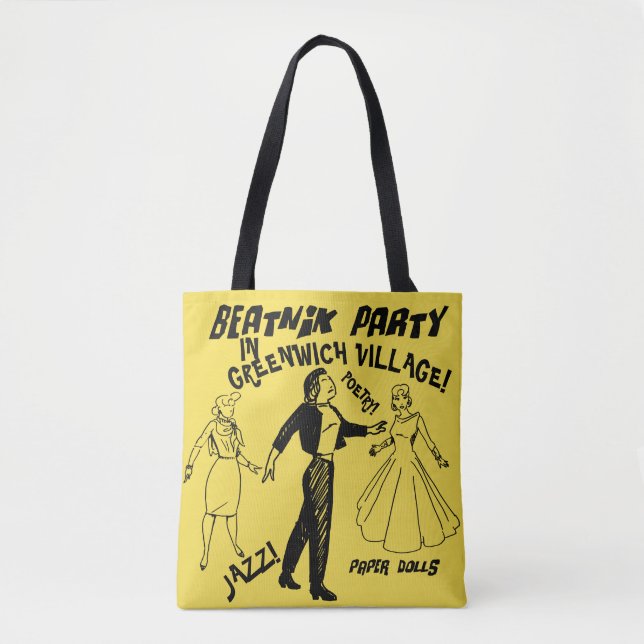 Beatnik Party in Greenwich Village Paper Dolls Tote Bag (Front)