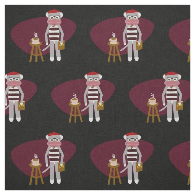 Beatnik Sock Monkey Fabric (Swatch)