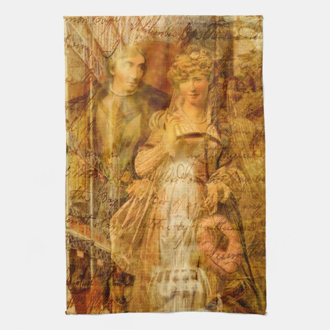 Beatrice and Benedick Tea Towel (Vertical)