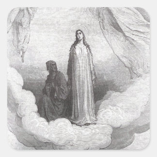 Beatrice looks up to God in Paradise Square Sticker