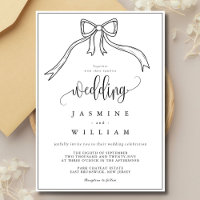 Beatrice Ribbon Bow Black and White Wedding