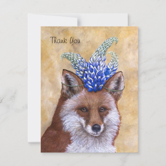 Beatrice the Fox thank you flat card (Front)