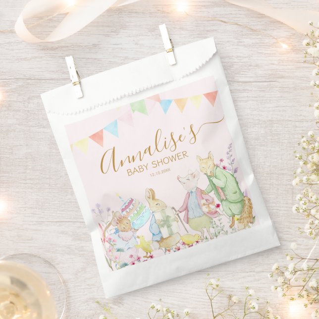 Beatrix Peter the Rabbit Woodland Baby Shower Favour Bags (Clipped)