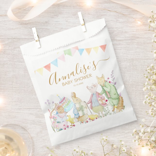 Beatrix Peter the Rabbit Woodland Baby Shower Favour Bags (Clipped)
