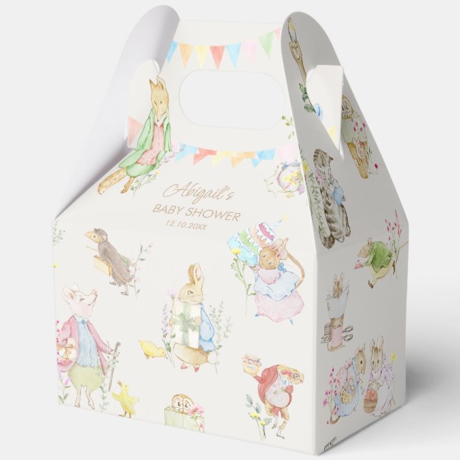 Beatrix Peter the Rabbit Woodland Baby Shower Favour Box (Front)