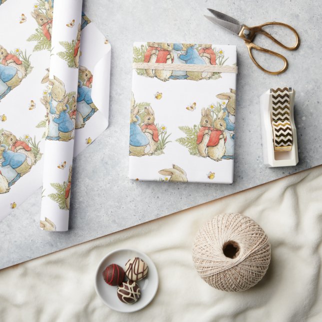 Beatrix Potter Bunny Rabbit Baby Boy Girl Shower Wrapping Paper (Crafts)