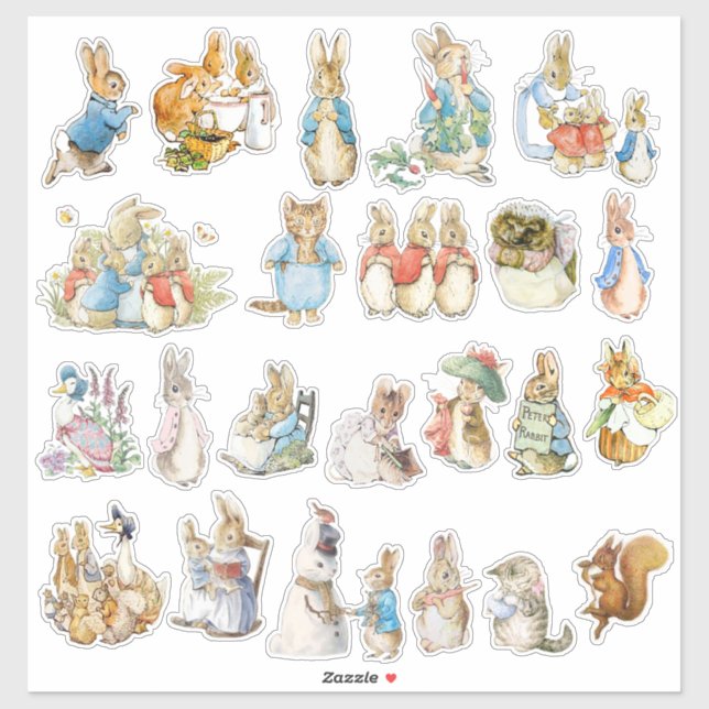 Beatrix Potter Custom-Cut Vinyl Sticker (Sheet)