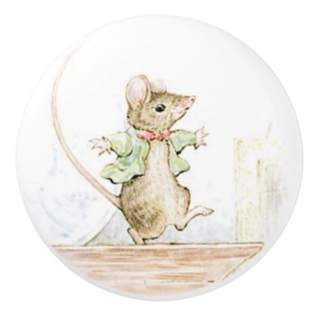 Beatrix Potter, Cute Mouse, Ceramic Knob (Front)