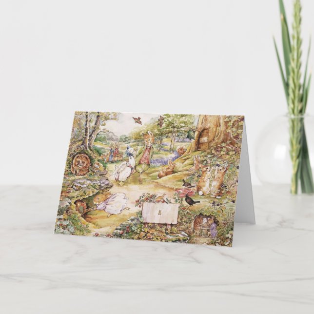 Beatrix Potter Cute Peter  and Friends Note Card (Front)