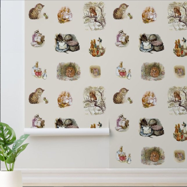 Beatrix Potter Illustrations Pattern Wallpaper (Creator Uploaded)