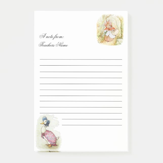 Beatrix Potter,Jemima Puddle Duck Mrs.Rabbit Post-it Notes (Front)